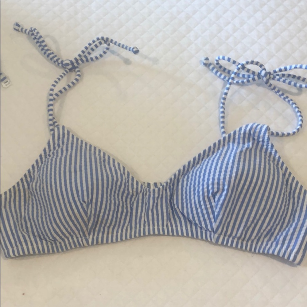 Jcrew seersucker swimsuit top